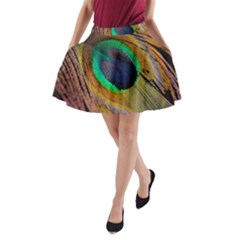 Bird Feather Background Nature A-line Pocket Skirt by Sapixe