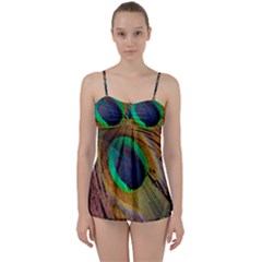 Bird Feather Background Nature Babydoll Tankini Set