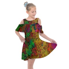 Background Color Template Abstract Kids  Shoulder Cutout Chiffon Dress