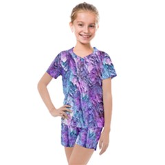 Background Peel Art Abstract Kids  Mesh Tee And Shorts Set