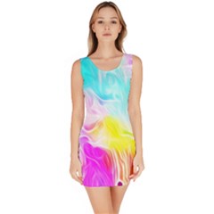 Background Drips Fluid Colorful Bodycon Dress