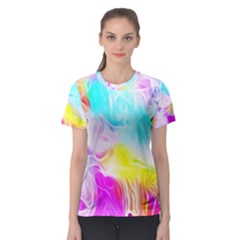 Background Drips Fluid Colorful Women s Sport Mesh Tee