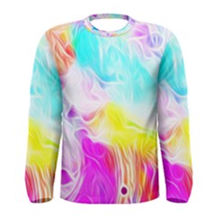 Background Drips Fluid Colorful Men s Long Sleeve Tee