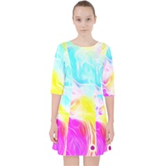 Background Drips Fluid Colorful Pocket Dress