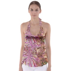 Background Swirl Art Abstract Babydoll Tankini Top