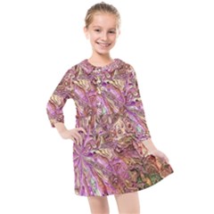 Background Swirl Art Abstract Kids  Quarter Sleeve Shirt Dress by Sapixe