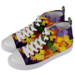 Mural Murals Graffiti Texture Women s Mid-top Canvas Sneakers by Sapixe