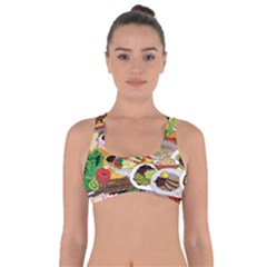 Eat Food Background Art Color Got No Strings Sports Bra