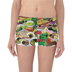 Eat Food Background Art Color Reversible Boyleg Bikini Bottoms