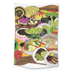 Eat Food Background Art Color Large Tapestry by Sapixe