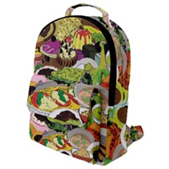 Eat Food Background Art Color Flap Pocket Backpack (small) by Sapixe