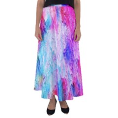 Background Art Abstract Watercolor Flared Maxi Skirt