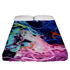 Wool Yarn Colorful Handicraft Fitted Sheet (queen Size) by Sapixe