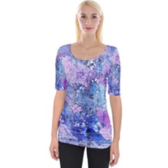 Background Art Abstract Watercolor Wide Neckline Tee