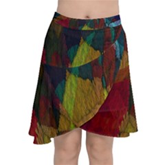 Background Color Template Abstract Chiffon Wrap Front Skirt by Sapixe