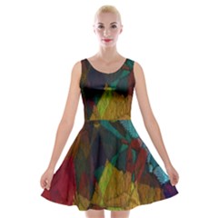 Background Color Template Abstract Velvet Skater Dress