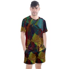 Background Color Template Abstract Men s Mesh Tee And Shorts Set