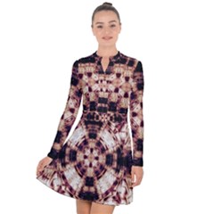 Abstract Art Wallpaper Background Long Sleeve Panel Dress