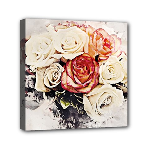 Flowers Background Wallpaper Art Mini Canvas 6  X 6  (stretched)