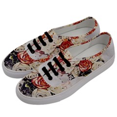 Flowers Background Wallpaper Art Men s Classic Low Top Sneakers