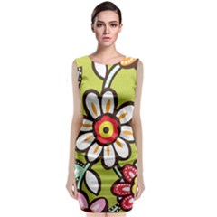 Flowers Fabrics Floral Design Classic Sleeveless Midi Dress