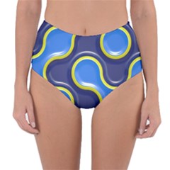 Pattern Curve Design Seamless Reversible High-waist Bikini Bottoms by Sapixe