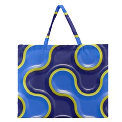 Pattern Curve Design Seamless Zipper Large Tote Bag