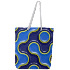 Pattern Curve Design Seamless Full Print Rope Handle Tote (large)