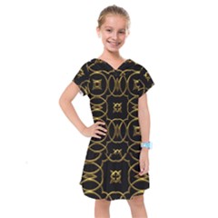 Seamless Pattern Abstract Kids  Drop Waist Dress