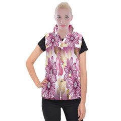 Print Fabric Pattern Texture Women s Button Up Vest