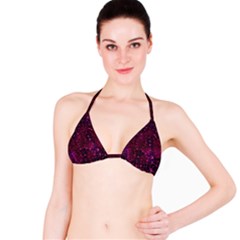 Retro Flower Pattern Design Batik Bikini Top by Sapixe