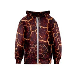 Lava Cracked Background Fire Kids  Zipper Hoodie