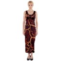 Lava Cracked Background Fire Fitted Maxi Dress View1