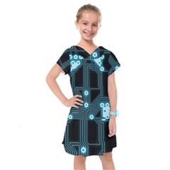 Seamless Repeat Repetitive Kids  Drop Waist Dress by Sapixe