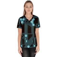 Seamless Repeat Repetitive Women s V-neck Scrub Top