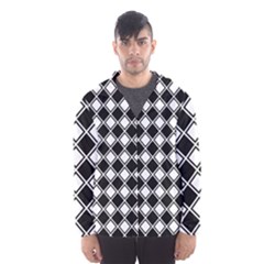 Square Diagonal Pattern Seamless Hooded Windbreaker (men)