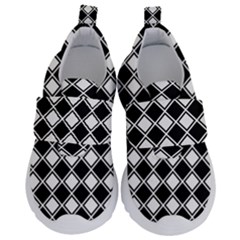 Square Diagonal Pattern Seamless Velcro Strap Shoes by Sapixe