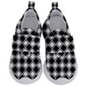 Square Diagonal Pattern Seamless Velcro Strap Shoes View1