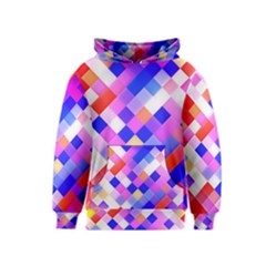 Squares Pattern Geometric Seamless Kids  Pullover Hoodie by Sapixe