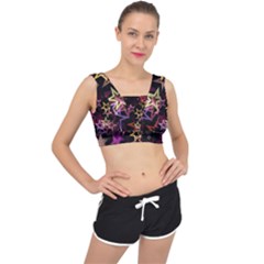 Stars Background Pattern Seamless V-back Sports Bra