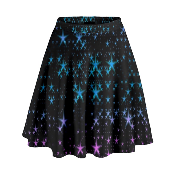 Stars Pattern Seamless Design High Waist Skirt