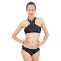 Stars Pattern Seamless Design High Neck Bikini Set