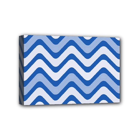 Waves Wavy Lines Pattern Design Mini Canvas 6  X 4  (stretched)