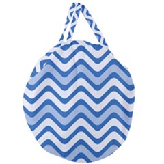 Waves Wavy Lines Pattern Design Giant Round Zipper Tote