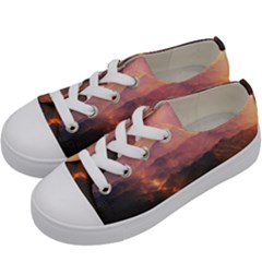 Volcanoes Magma Lava Mountains Kids  Low Top Canvas Sneakers by Sapixe