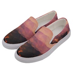 Volcanoes Magma Lava Mountains Men s Canvas Slip Ons