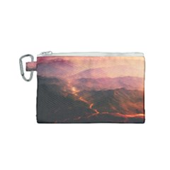 Volcanoes Magma Lava Mountains Canvas Cosmetic Bag (small) by Sapixe