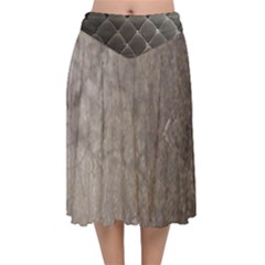 Wordsworth Grey Mix 2 Velvet Flared Midi Skirt