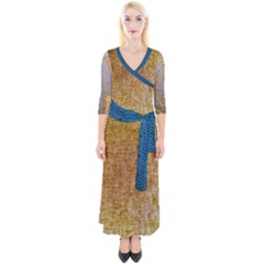 Margery Mix  Quarter Sleeve Wrap Maxi Dress