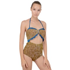 Margery Mix  Scallop Top Cut Out Swimsuit